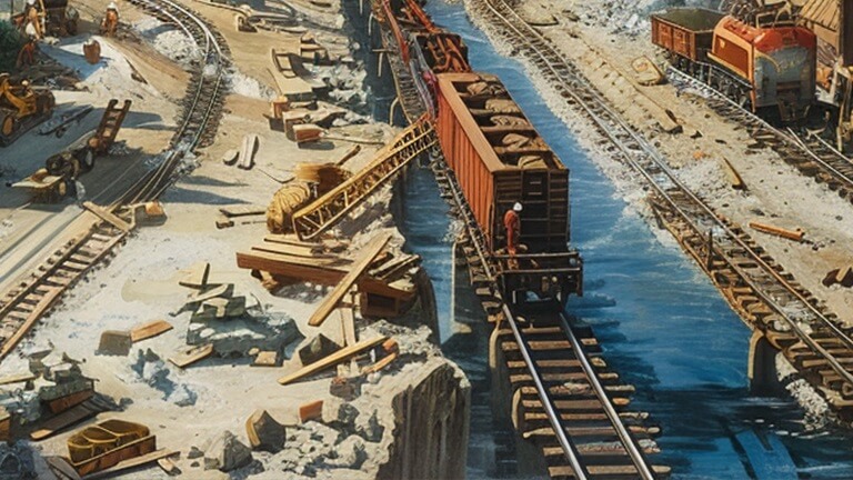construcción del ferrocarril