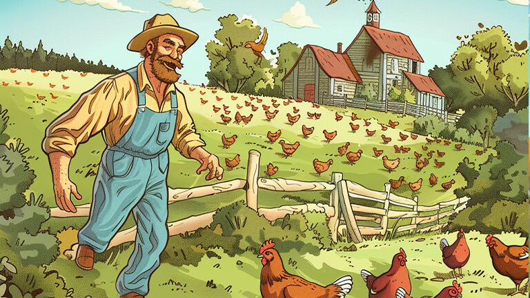 La vida de una granja de pollos