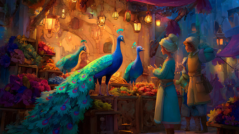 comprando pavos reales